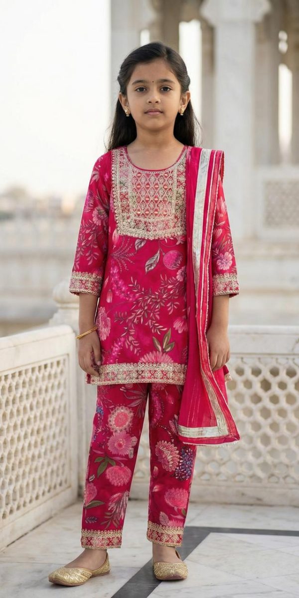 Girls Floral Kurti Set Australia