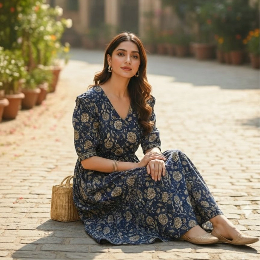 Blue Cotton Dress Quakers Hill Sydney